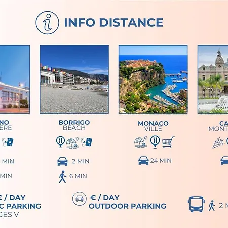 Big Studio, Biovès , Menton, Casino Hébergement de vacances *